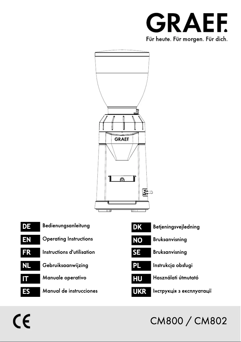 Page 1 de la notice Manuel utilisateur Graef CM 802