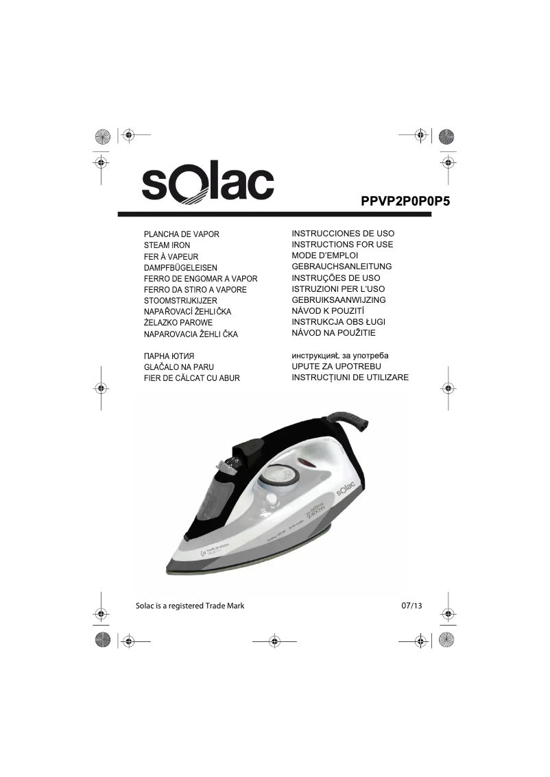 Page 1 de la notice Manuel utilisateur Solac PV2005