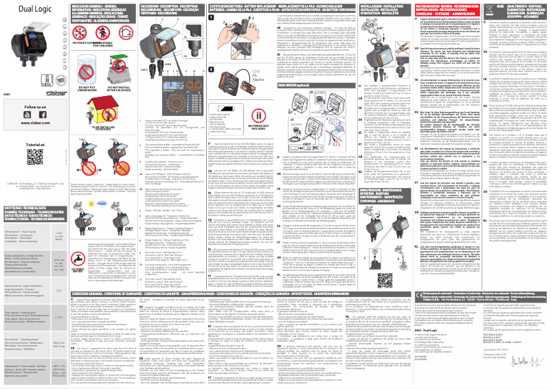 Page n°1 - Manuel utilisateur Claber Dual Logic 8485