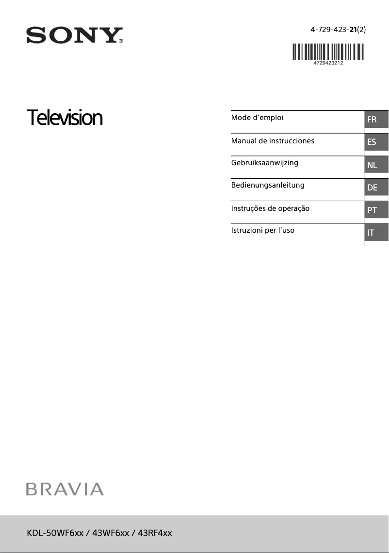 Page 1 de la notice Manuel utilisateur Sony Bravia KDL-43RF450