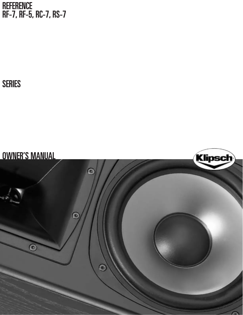 Page n°1 - Manuel utilisateur Klipsch RC-7