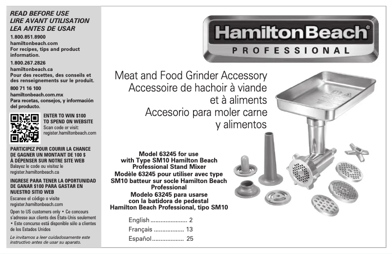 Image de la première page du manuel de l'appareil 63245