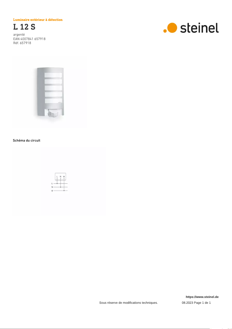 Image de la première page du manuel de l'appareil L 12 S