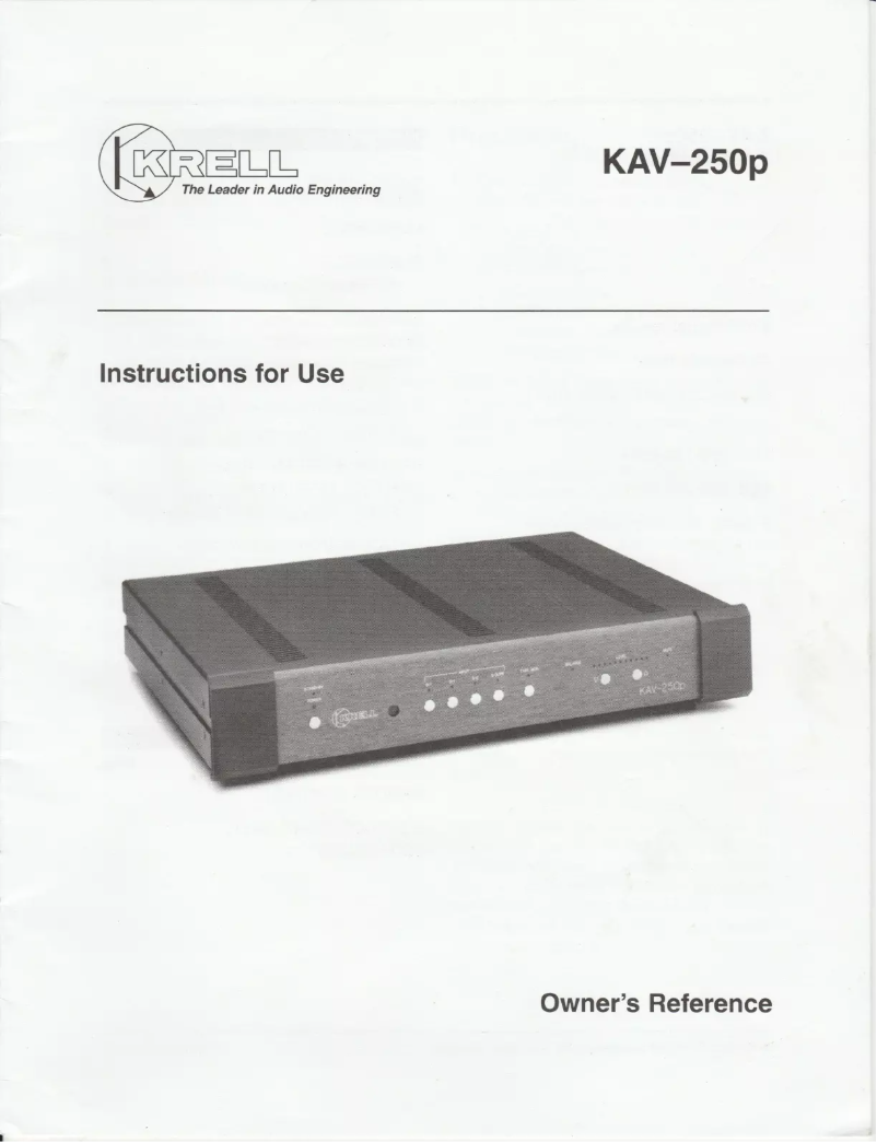 Image de la première page du manuel de l'appareil KAV-250P