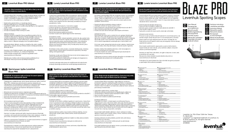 Page 1 de la notice Manuel utilisateur Levenhuk Blaze PRO 70