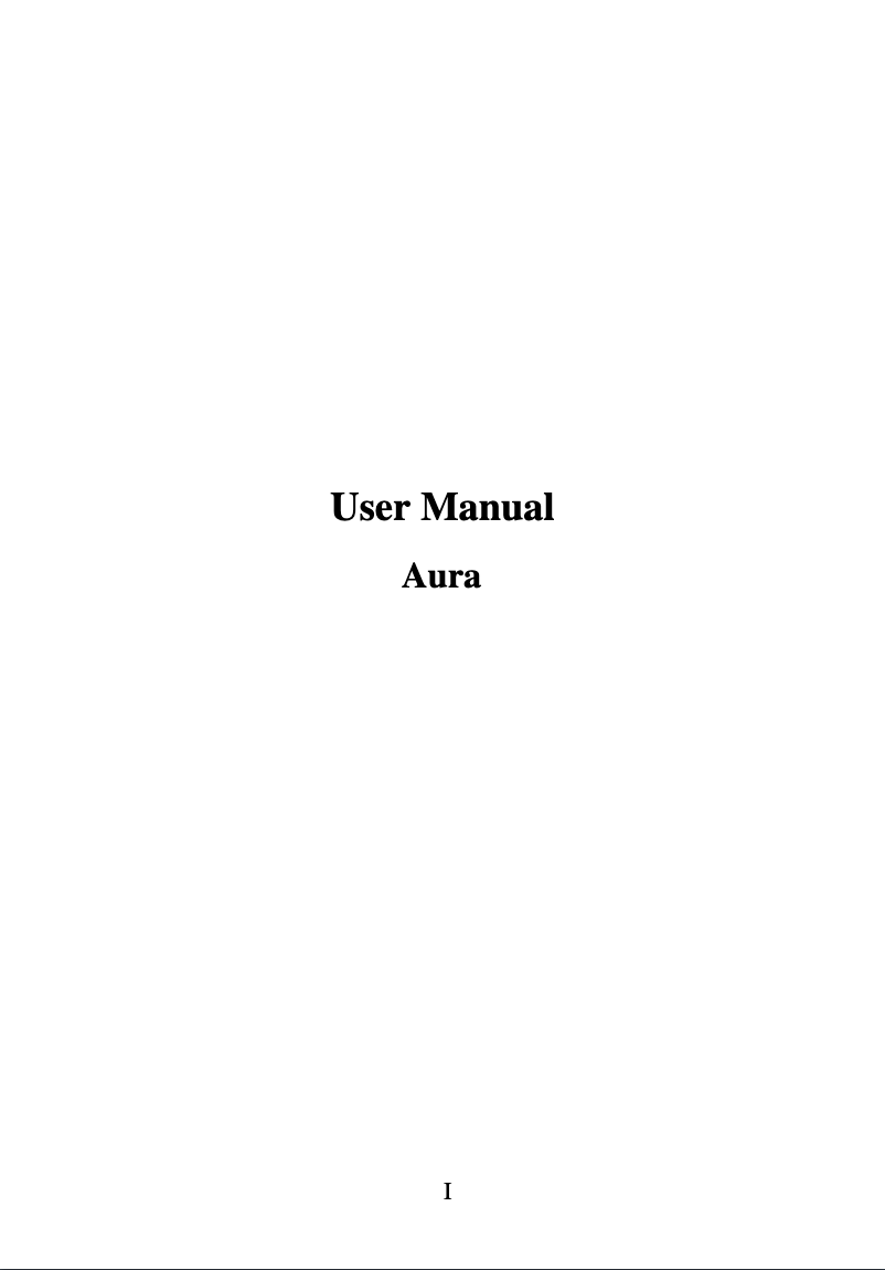 Image de la première page du manuel de l'appareil Aura