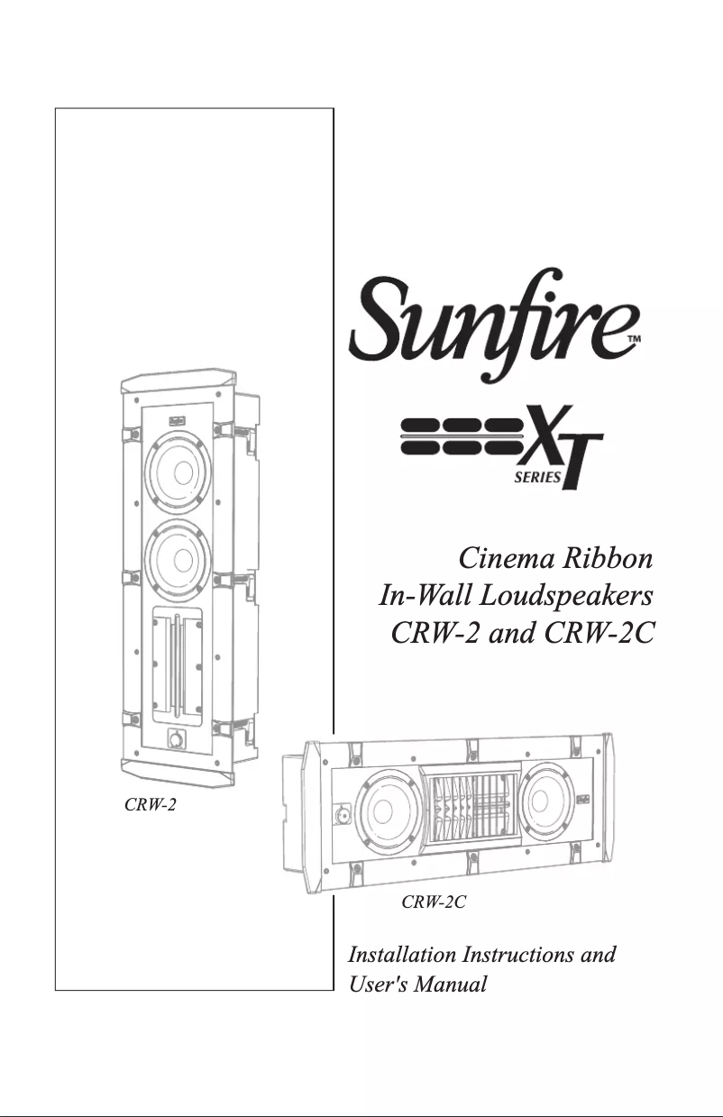 Page 1 de la notice Manuel utilisateur Sunfire Cinema Ribbon Duo CRW-2C