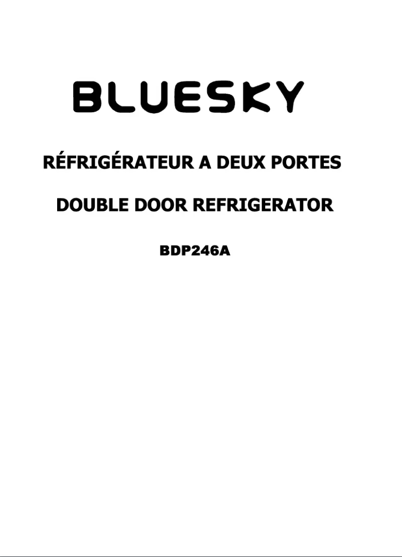 Page 1 de la notice Manuel utilisateur Bluesky BDP 246A