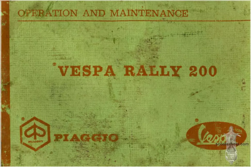 Page 1 de la notice Manuel utilisateur Vespa Rally 200