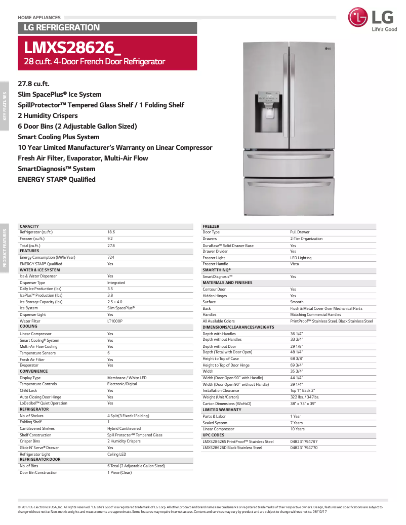 Page 1 de la notice Manuel utilisateur LG LMXS28626