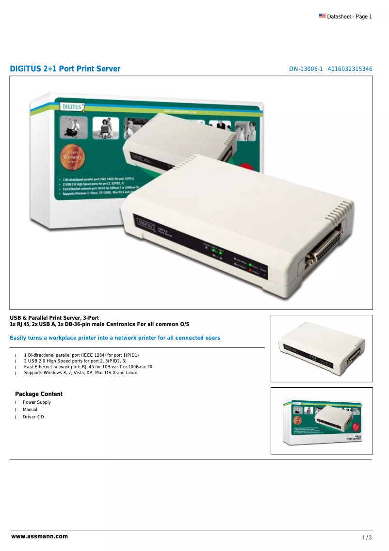 Image de la première page du manuel de l'appareil DN-13006-1