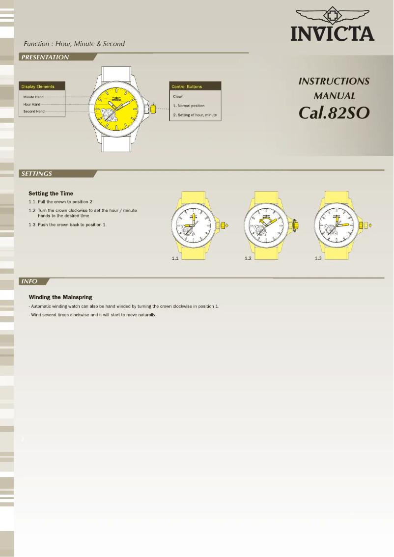 Page n°1 - Manuel utilisateur Invicta Bolt 32316