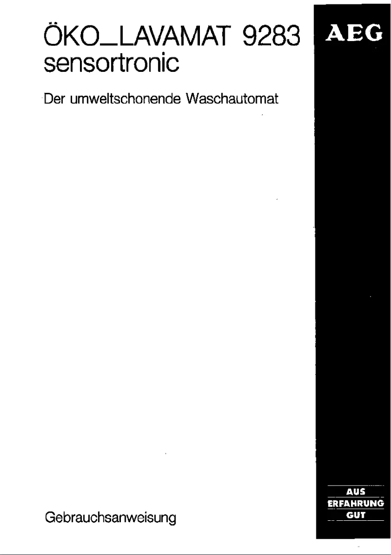 Page 1 de la notice Manuel utilisateur AEG Lavamat 9283
