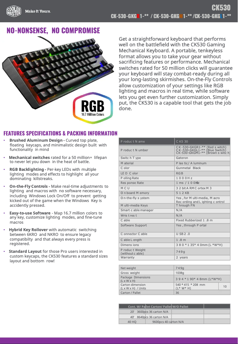 Page n°1 - Manuel utilisateur Cooler Master CK530