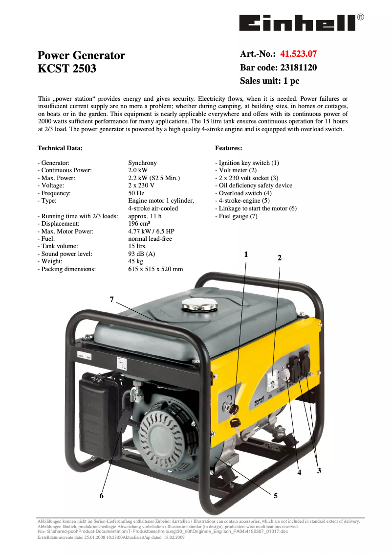 Página 1 del manual Manual de usuario King Craft KCST 2503