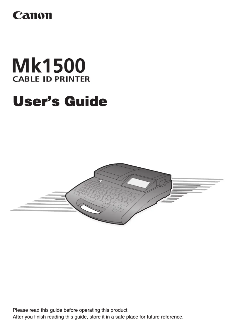 Page n°1 - Manuel utilisateur Canon Mk1500