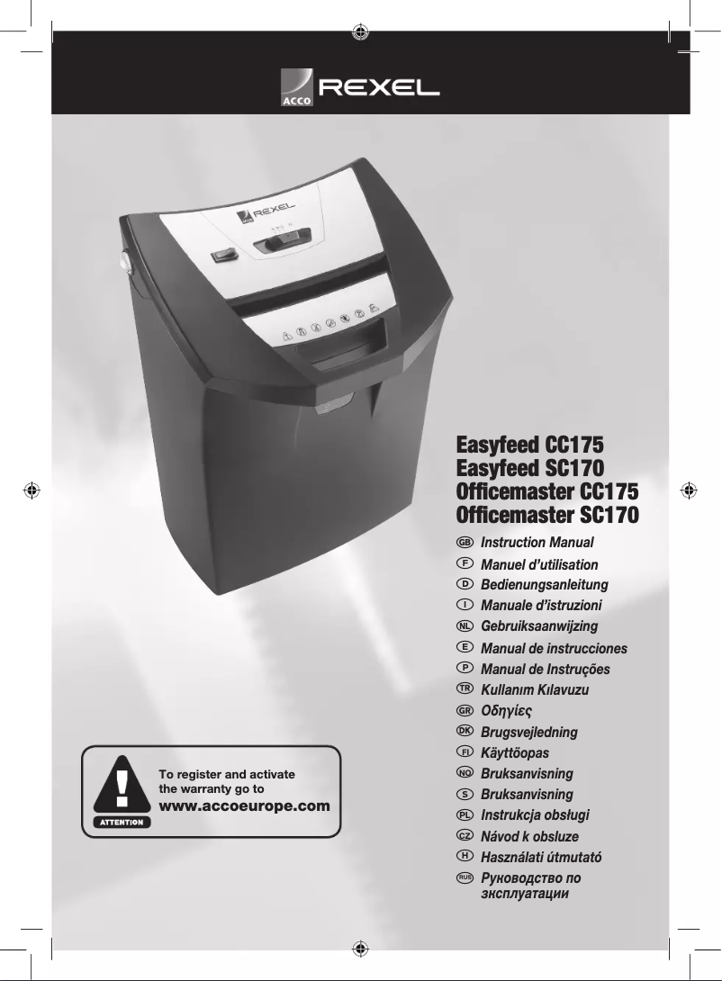 Página 1 del manual Manual de usuario Rexel Officemaster CC175