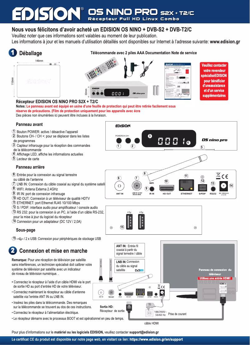 Page n°1 - Manuel utilisateur Edision OS Nino PRO