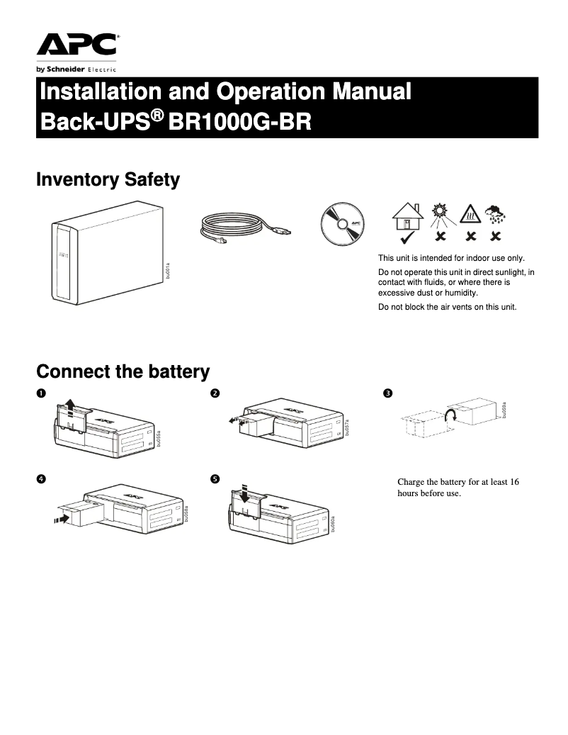 Page 1 de la notice Manuel utilisateur APC BR1000G-BR
