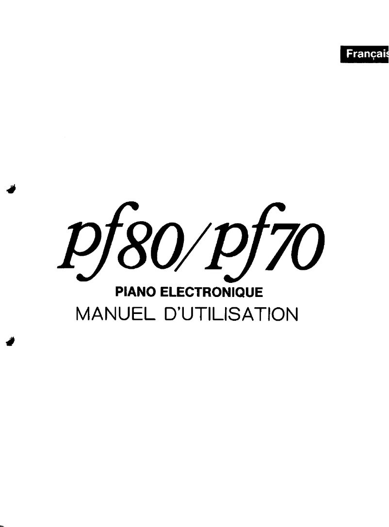 Image de la première page du manuel de l'appareil PF80
