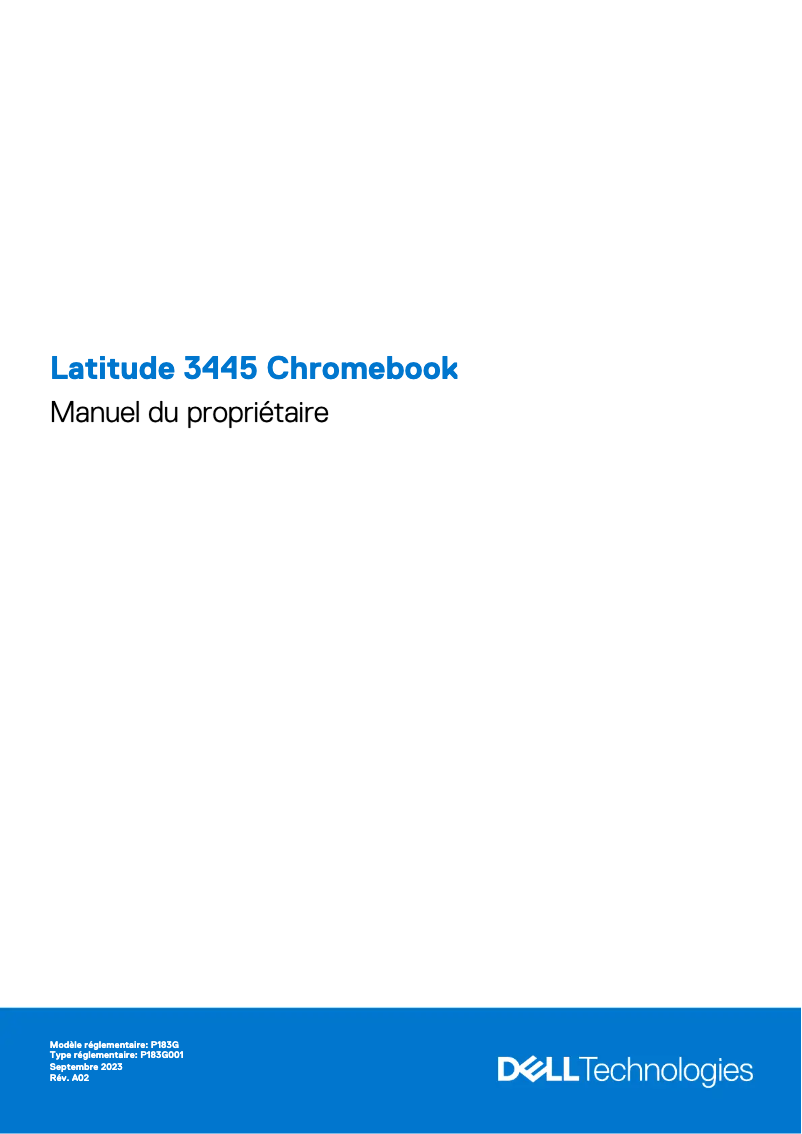 Page 1 de la notice Manuel utilisateur Dell Latitude 3445 Chromebook