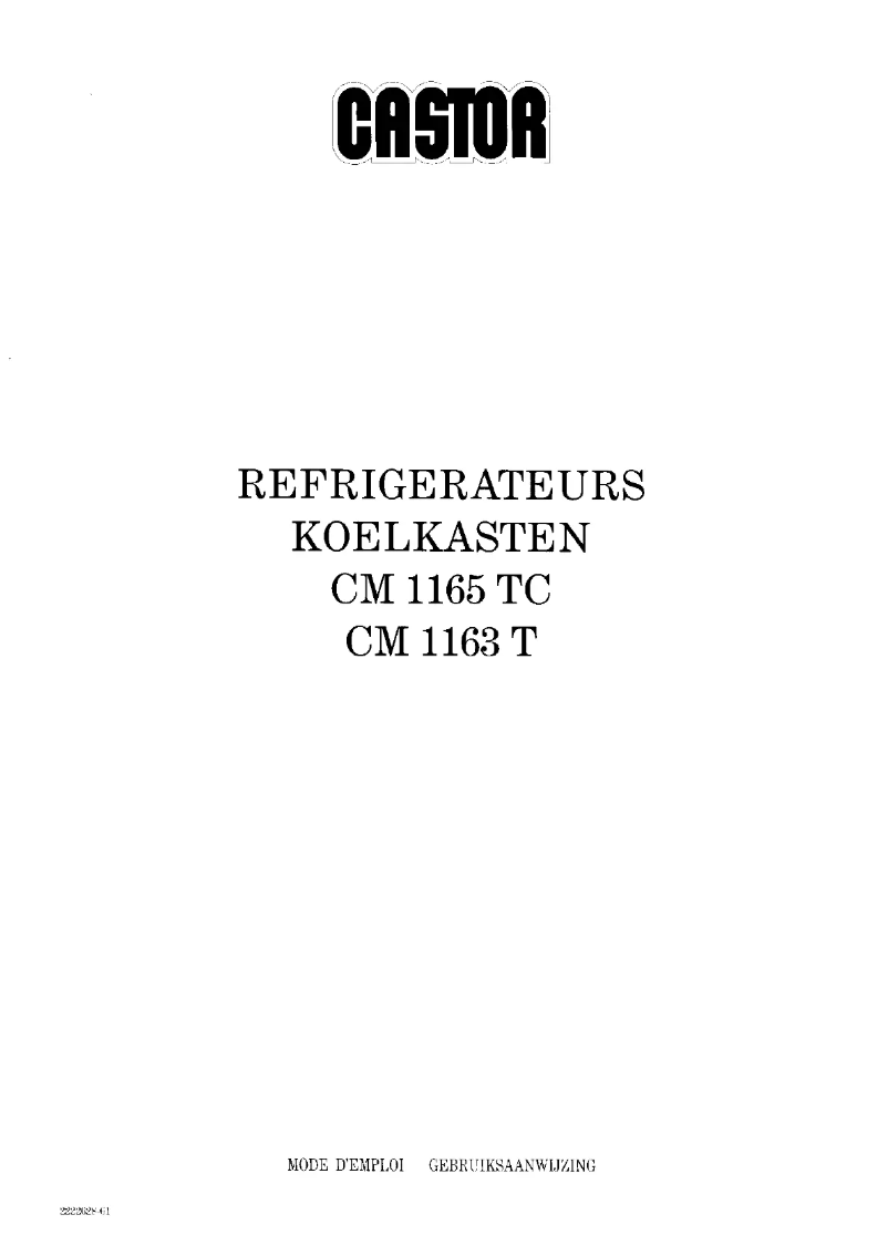 Image de la première page du manuel de l'appareil CM 1163 T