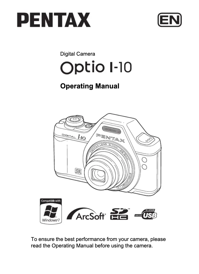 Página 1 del manual Manual de usuario Pentax Optio I 10