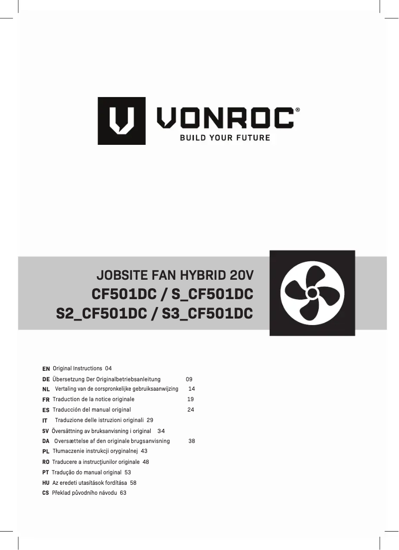 Page 1 of the manual User Manual Vonroc CF501DC