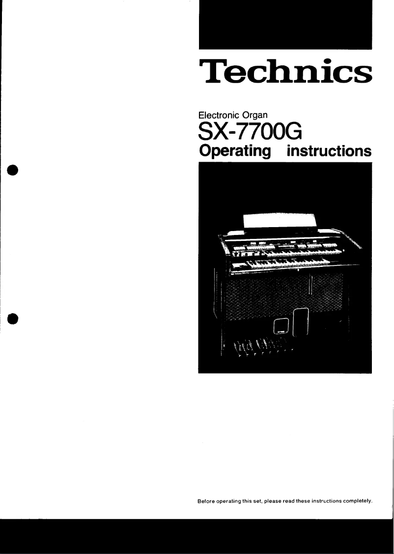Page 1 de la notice Manuel utilisateur Technics SX-7700G