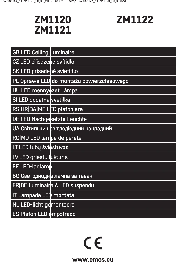 Imagen de la primera página del manual del dispositivo ZM1121