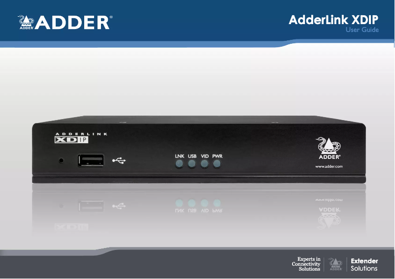 Image de la première page du manuel de l'appareil AdderLink XDIP