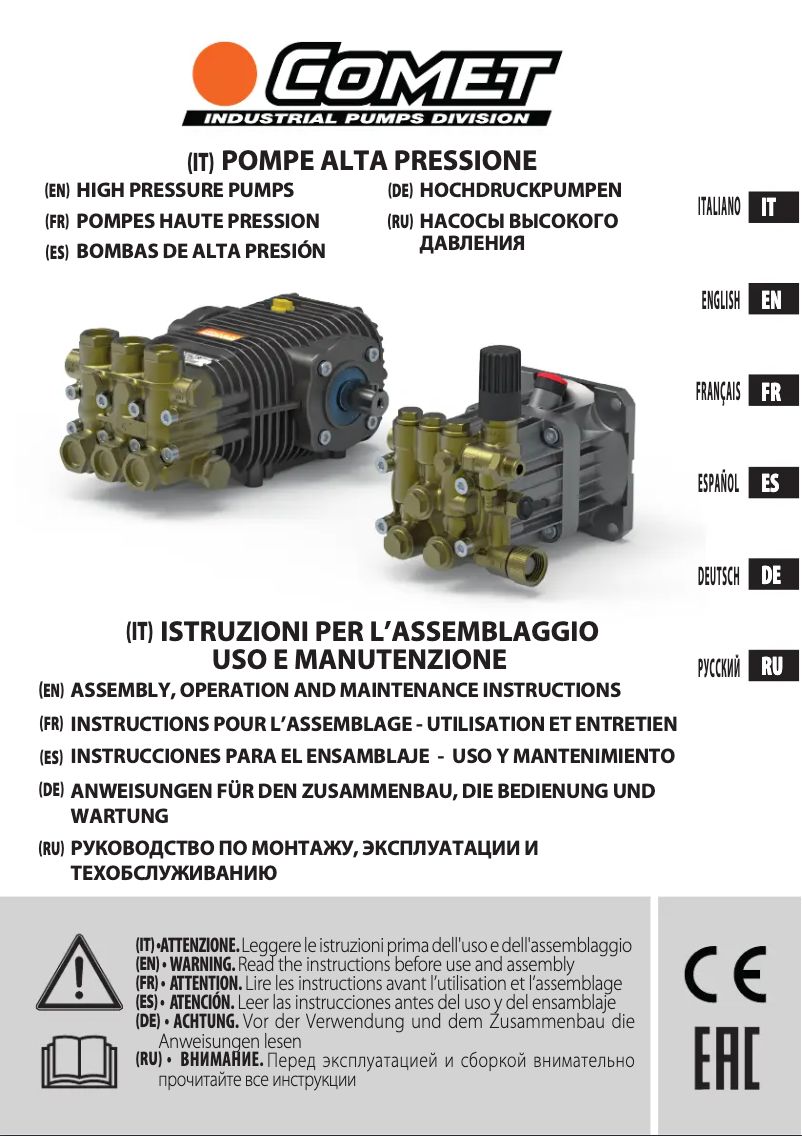Page n°1 - Manuel utilisateur Comet FW2 HYDR