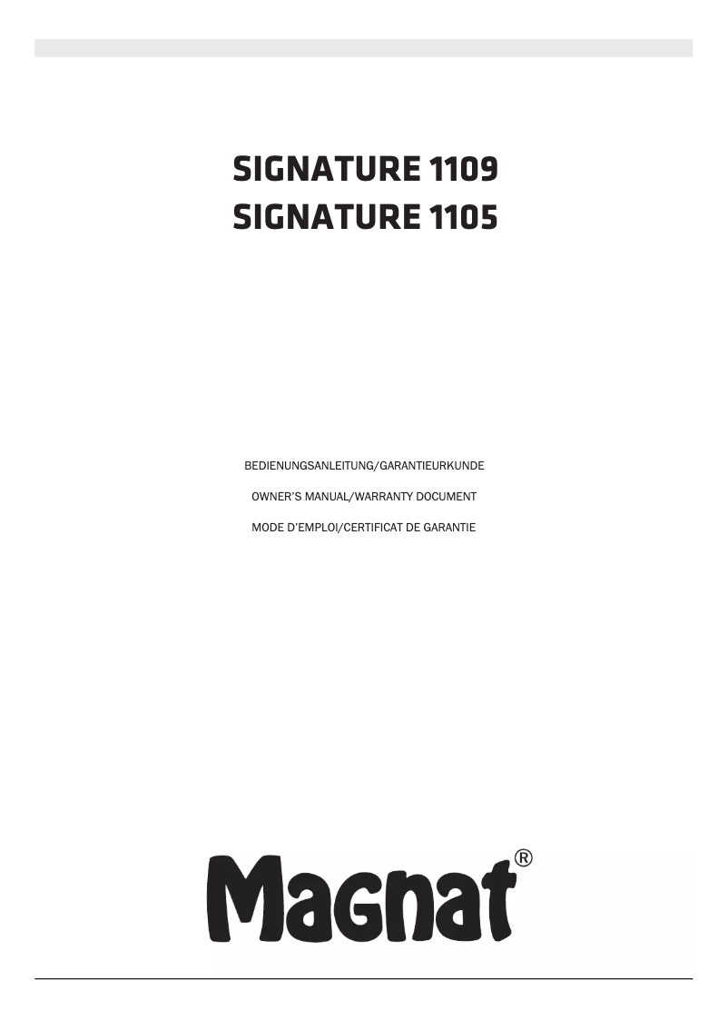 Page 1 de la notice Manuel utilisateur Magnat Signature 1109