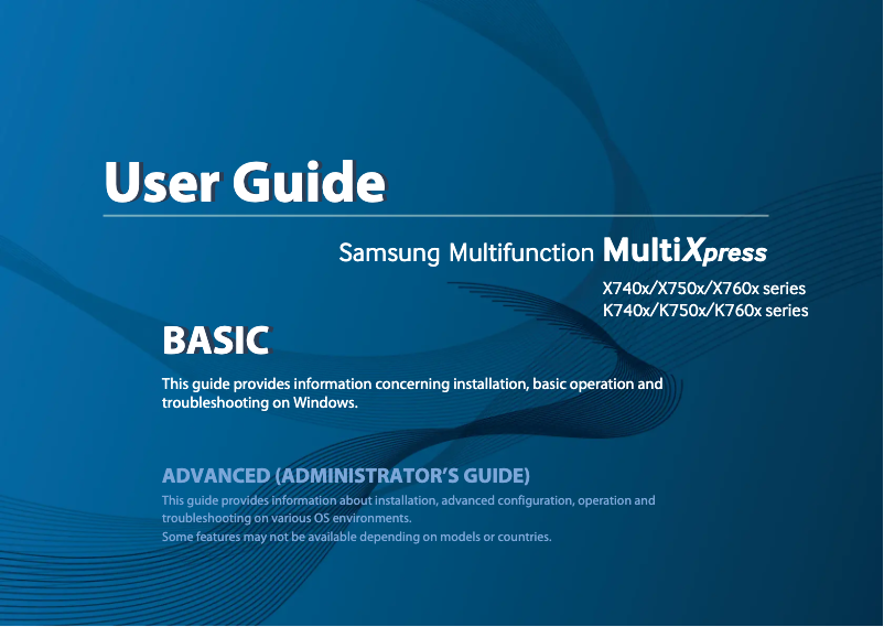 Page 1 de la notice Manuel utilisateur Samsung MultiXpress X7500GX