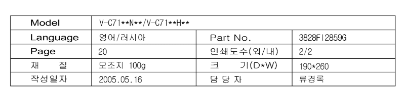 Page 1 de la notice Manuel utilisateur LG V-C7155HEU