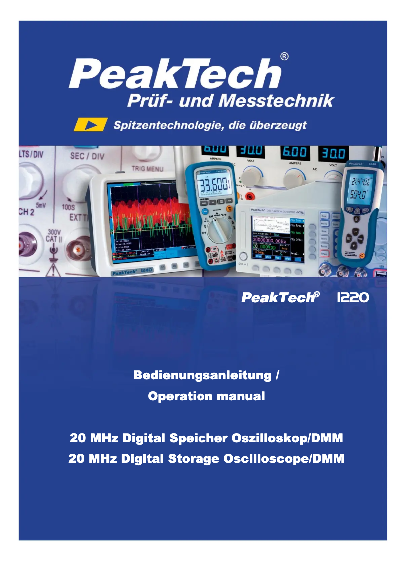 Page 1 de la notice Manuel utilisateur PeakTech 1220