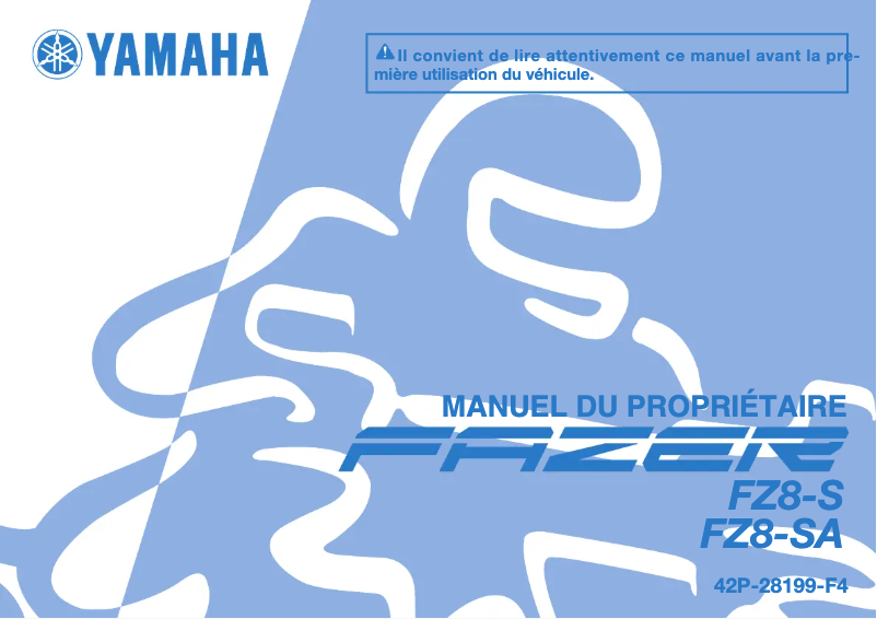 Page n°1 - Manuel utilisateur Yamaha FZ8-S (2011)