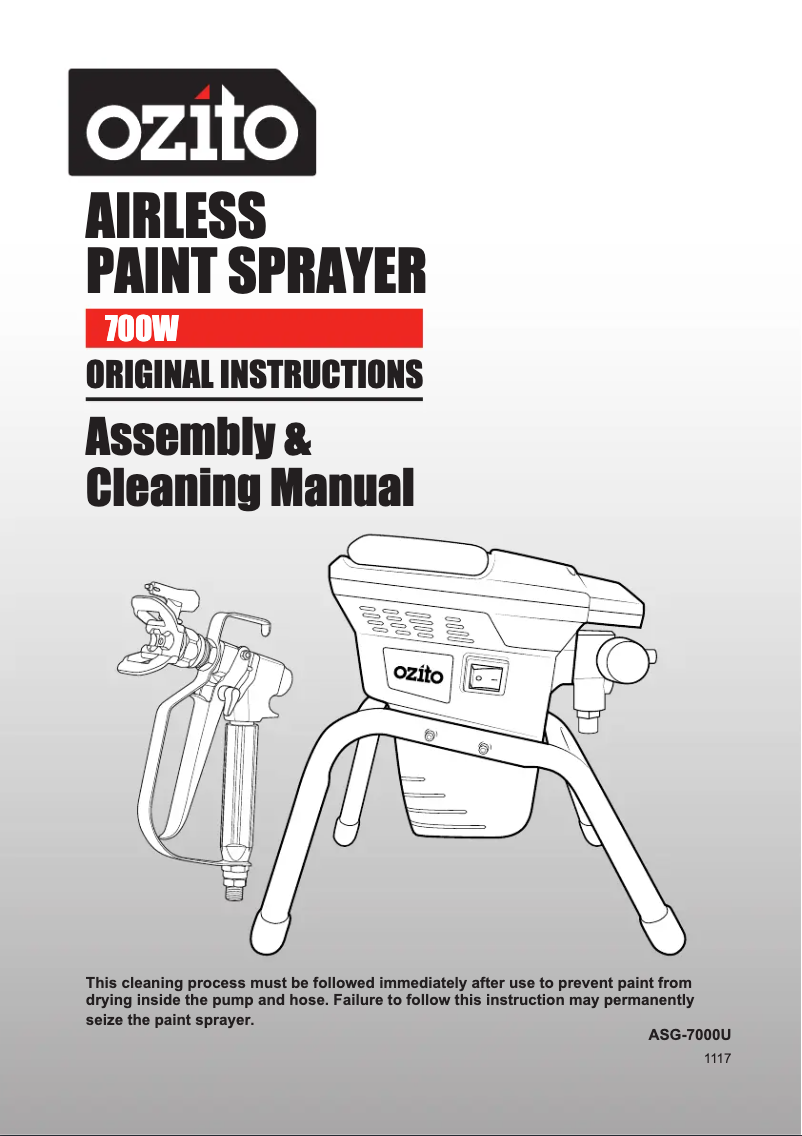 Page 1 de la notice Manuel utilisateur Ozito ASG-7000U
