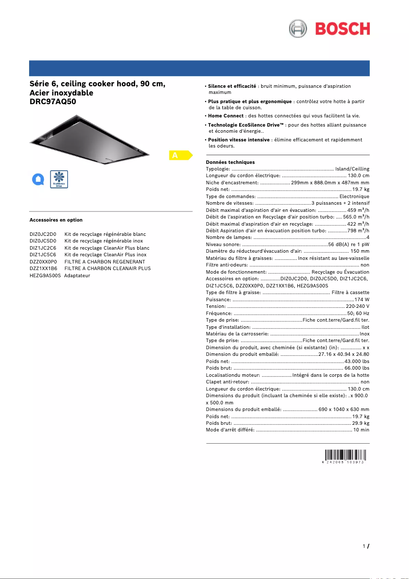 Image de la première page du manuel de l'appareil DRC97AQ50