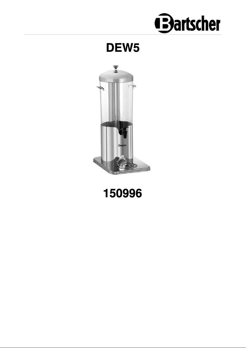 Page 1 de la notice Manuel utilisateur Bartscher DEW5
