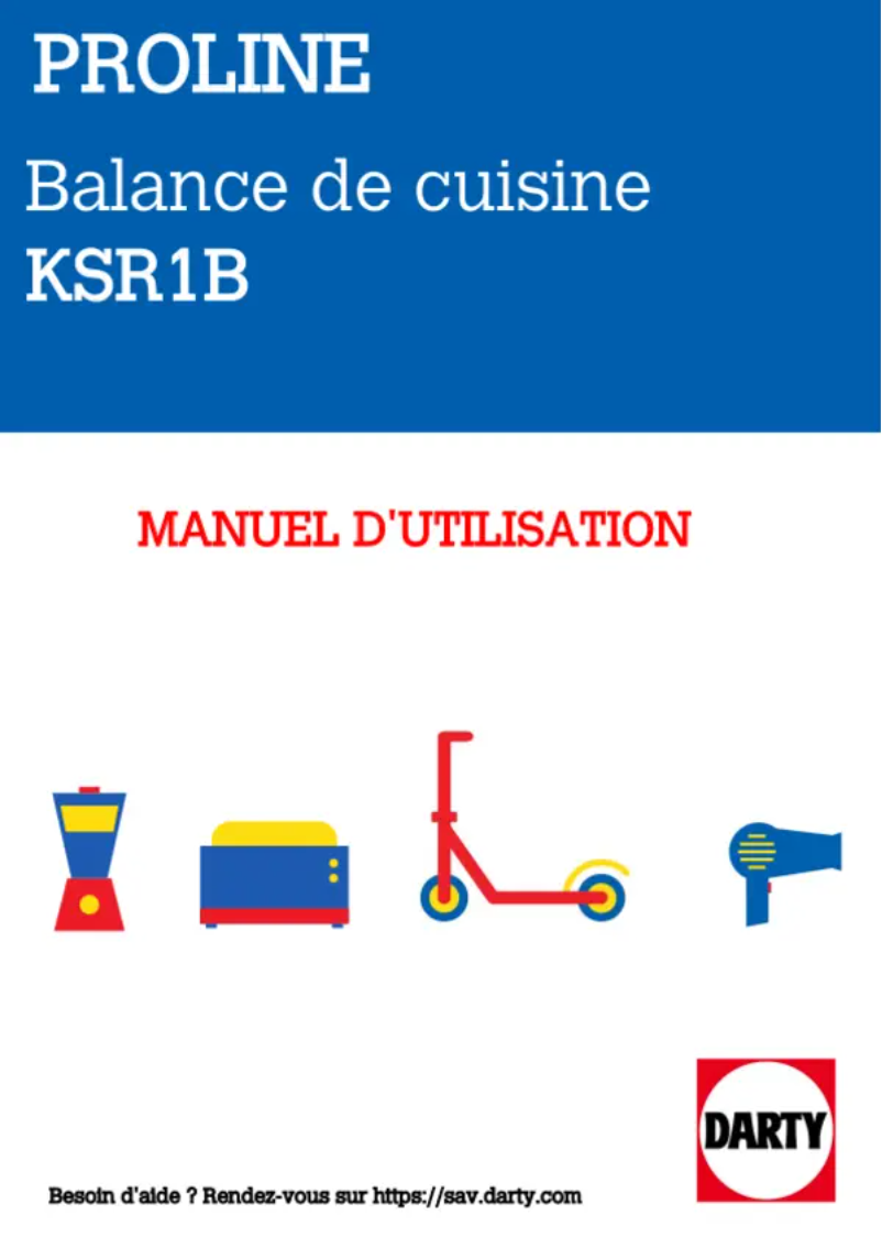 Page 1 de la notice Manuel utilisateur Proline KSR1B