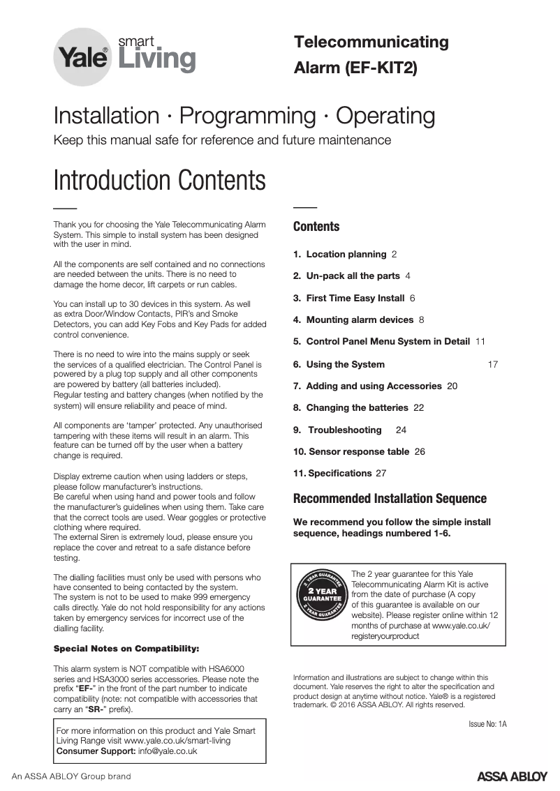 First page image of the manual for EF-KIT2