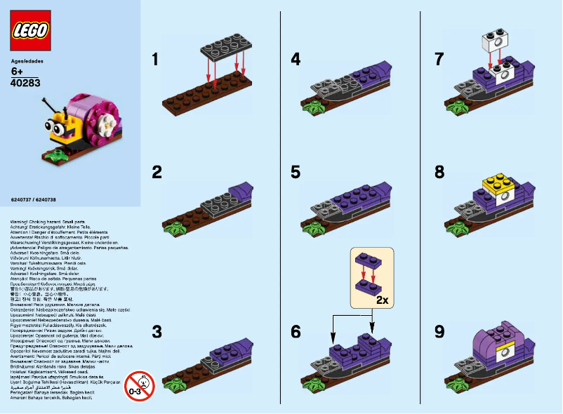Page 1 de la notice Manuel utilisateur Lego Snail 40283