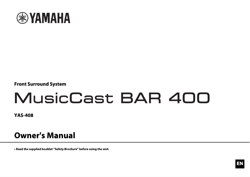 Page 1 de la notice Manuel utilisateur Yamaha YAS-408