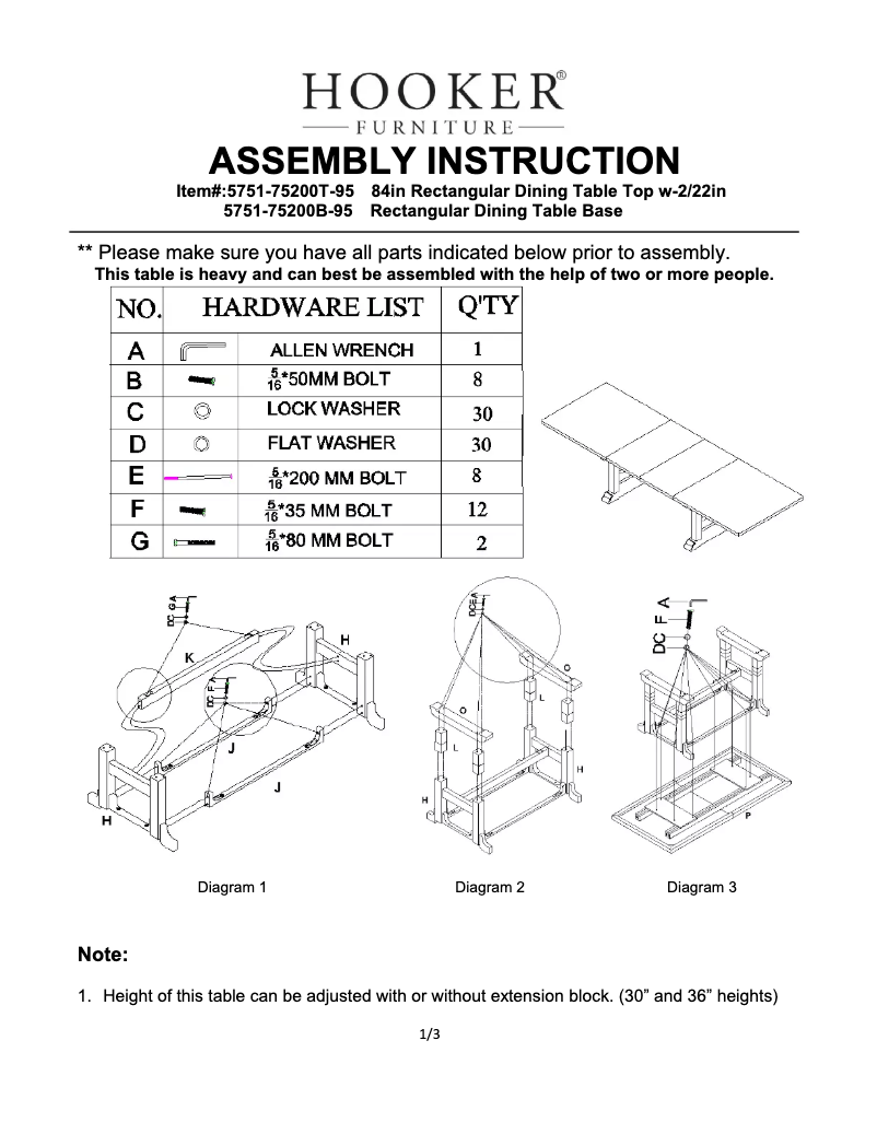 Page n°1 - Manuel utilisateur Hooker 5751-75200T-95