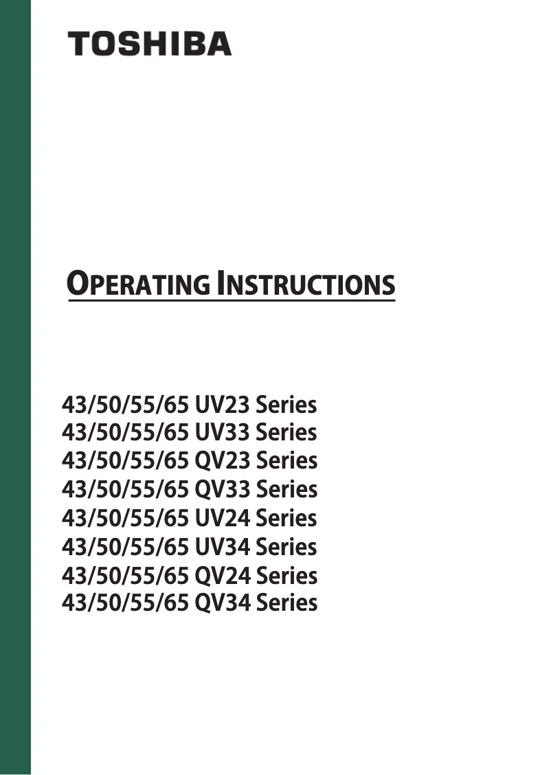 Page n°1 - Manuel utilisateur Toshiba 55UV2363DA