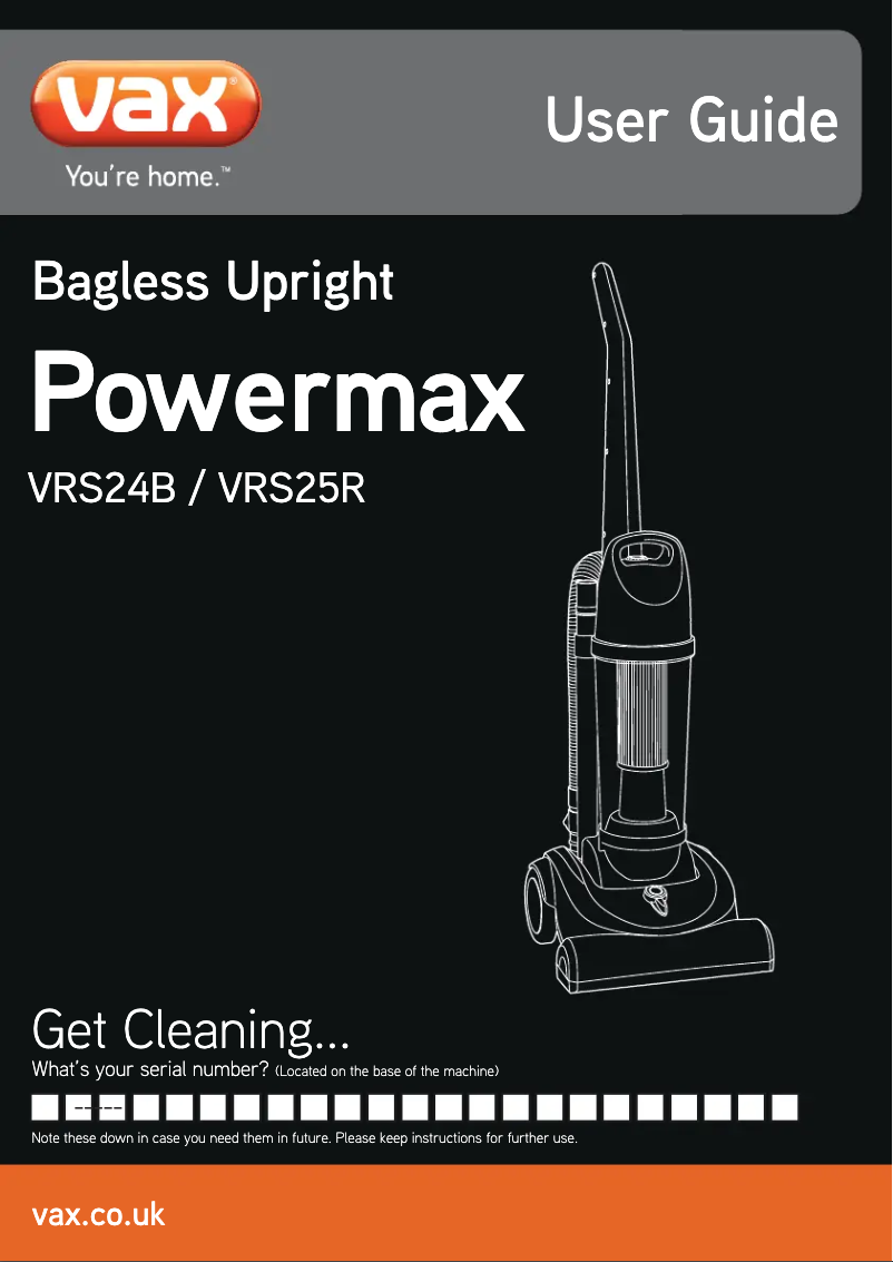 Image de la première page du manuel de l'appareil VRS25R