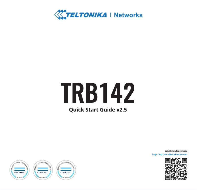 Image de la première page du manuel de l'appareil TRB142
