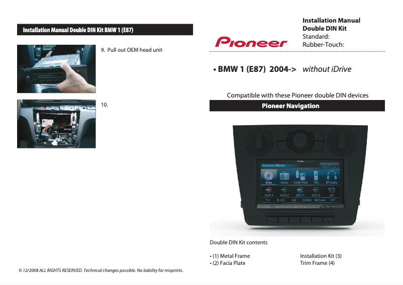 Page n°1 - Manuel utilisateur Pioneer CA-HM-BMW.006AA