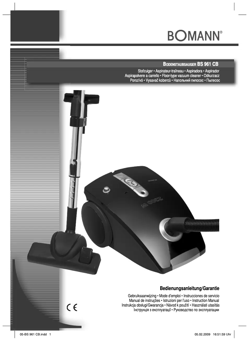 Image de la première page du manuel de l'appareil BS 961 CB